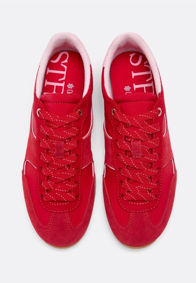 Flat Sole Trainers with Leather Details