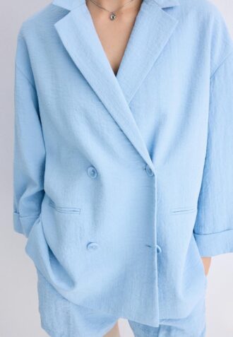 Flowing Double-Breasted Blazer