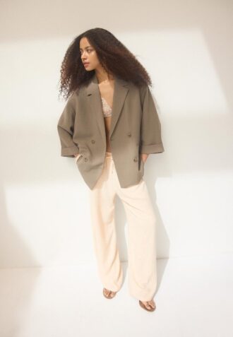 Flowing Double-Breasted Blazer