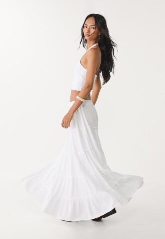 Flowing Panelled Midi Skirt