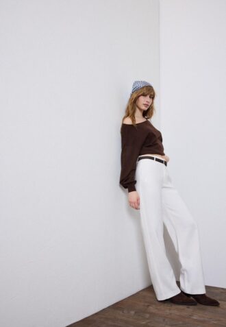 Flowing Straight-Leg Smart Trousers with Belt