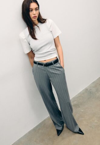 Flowing Straight-Leg Smart Trousers with Belt