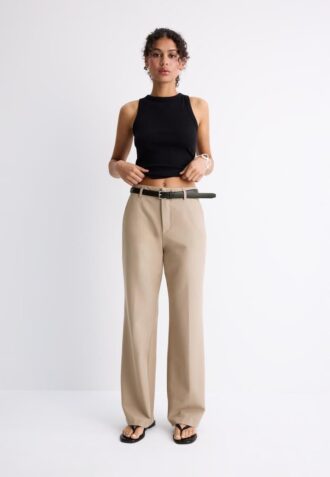 Flowing Straight-Leg Smart Trousers with Belt