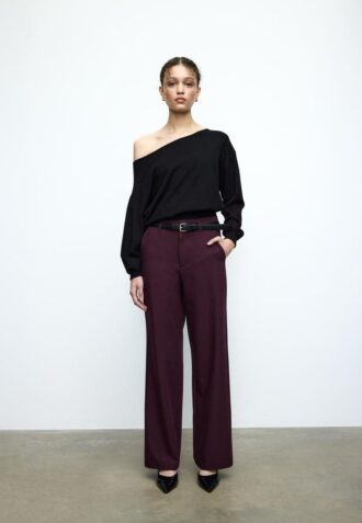Flowing Straight-Leg Smart Trousers with Belt