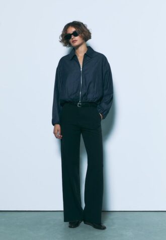 Flowing Straight-Leg Smart Trousers with Belt