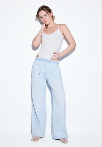Flowy Denim Drawstring Trousers Flowy Denim Drawstring Trousers