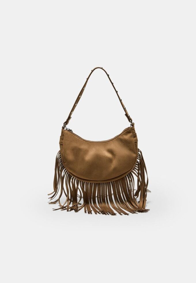 Fringed Moon Shoulder Bag