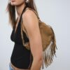 Fringed Moon Shoulder Bag