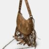 Fringed Moon Shoulder Bag