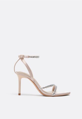High-Heel Sandals with Rhinestone Detail