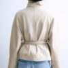 High Neck Leather Effect Trench Coat High Neck Leather Effect Trench Coat