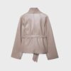 High Neck Leather Effect Trench Coat High Neck Leather Effect Trench Coat