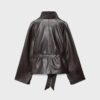 High Neck Leather Effect Trench Coat High Neck Leather Effect Trench Coat