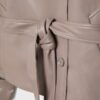 High Neck Leather Effect Trench Coat High Neck Leather Effect Trench Coat