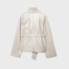 High Neck Leather Effect Trench Coat High Neck Leather Effect Trench Coat