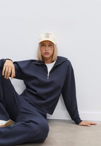 High-Neck Sweatshirt with Zip