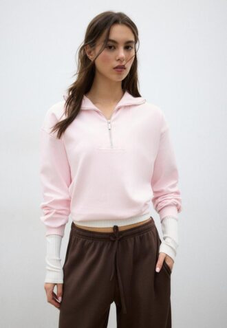 High-Neck Sweatshirt with Zip