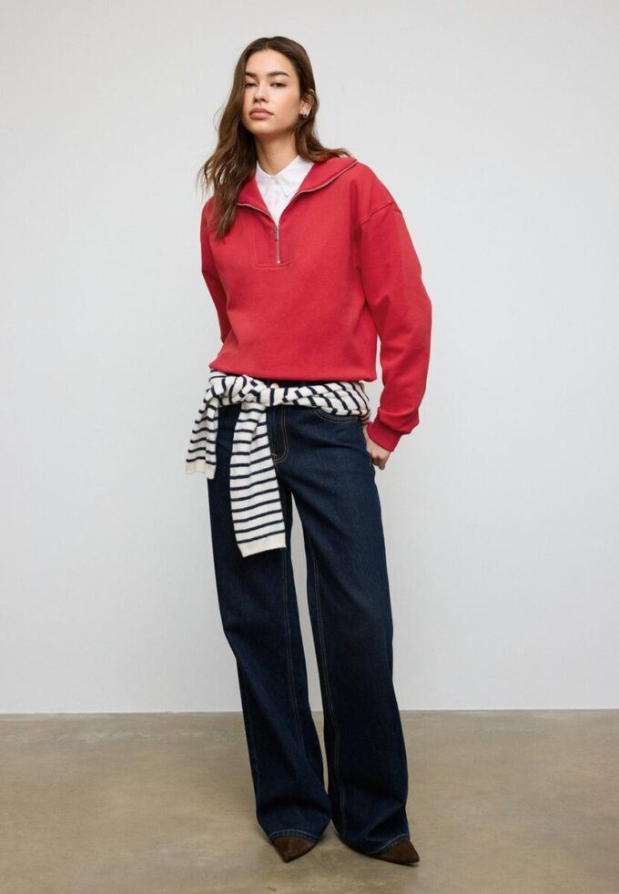 High-Neck Sweatshirt with Zip