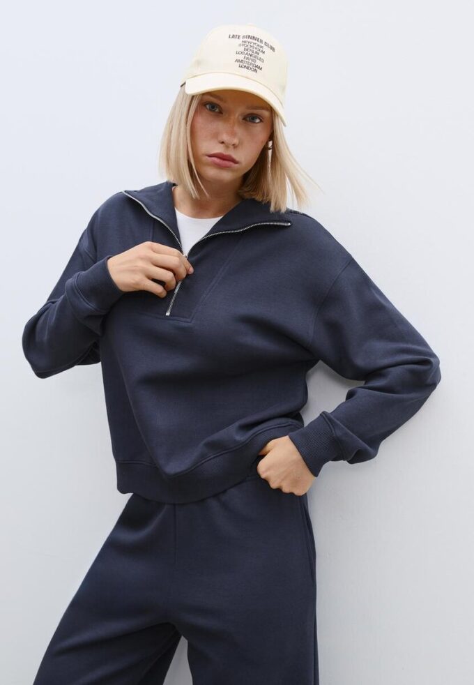 High-Neck Sweatshirt with Zip