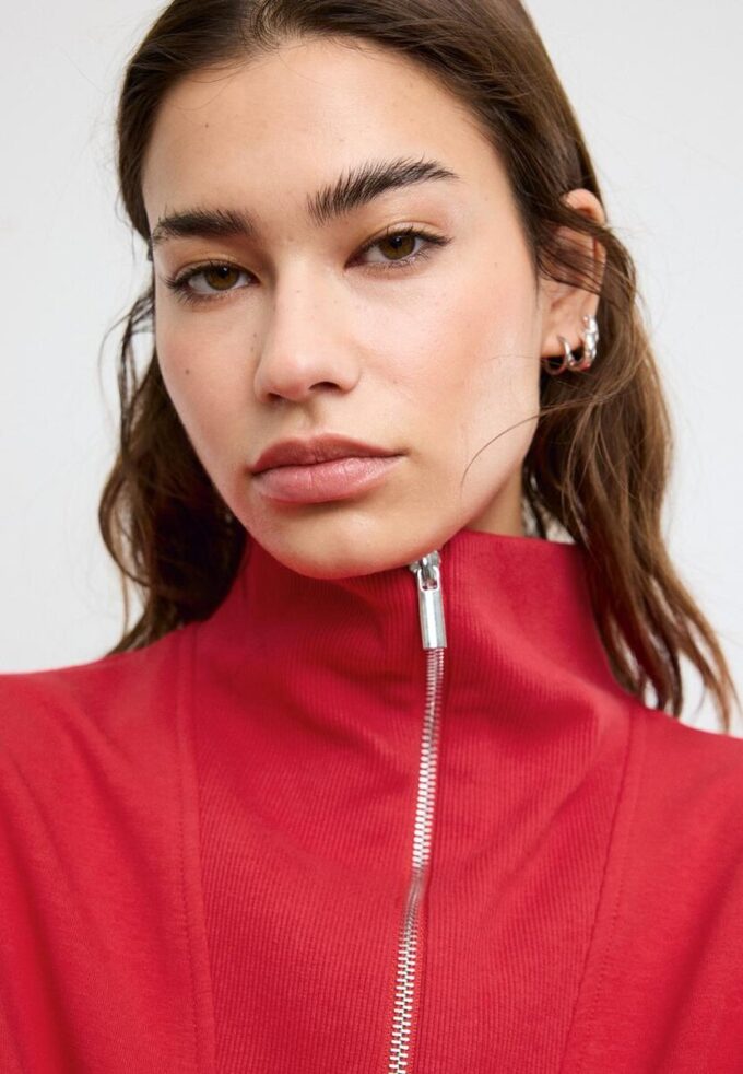High-Neck Sweatshirt with Zip