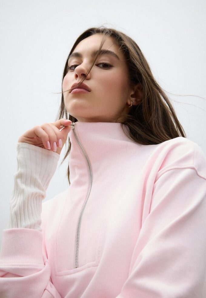 High-Neck Sweatshirt with Zip