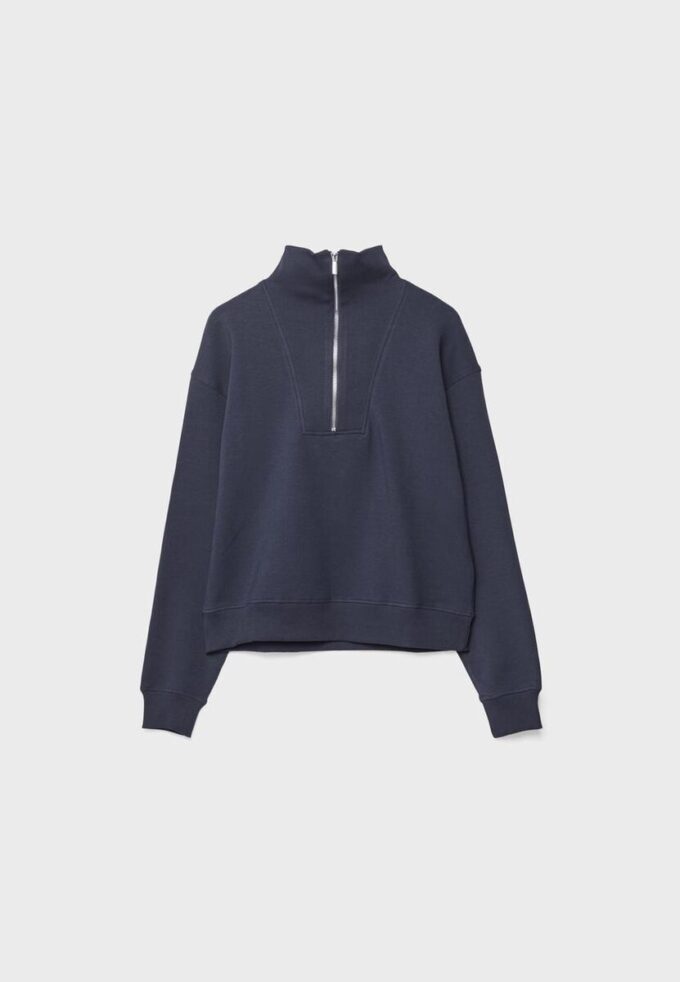 High-Neck Sweatshirt with Zip