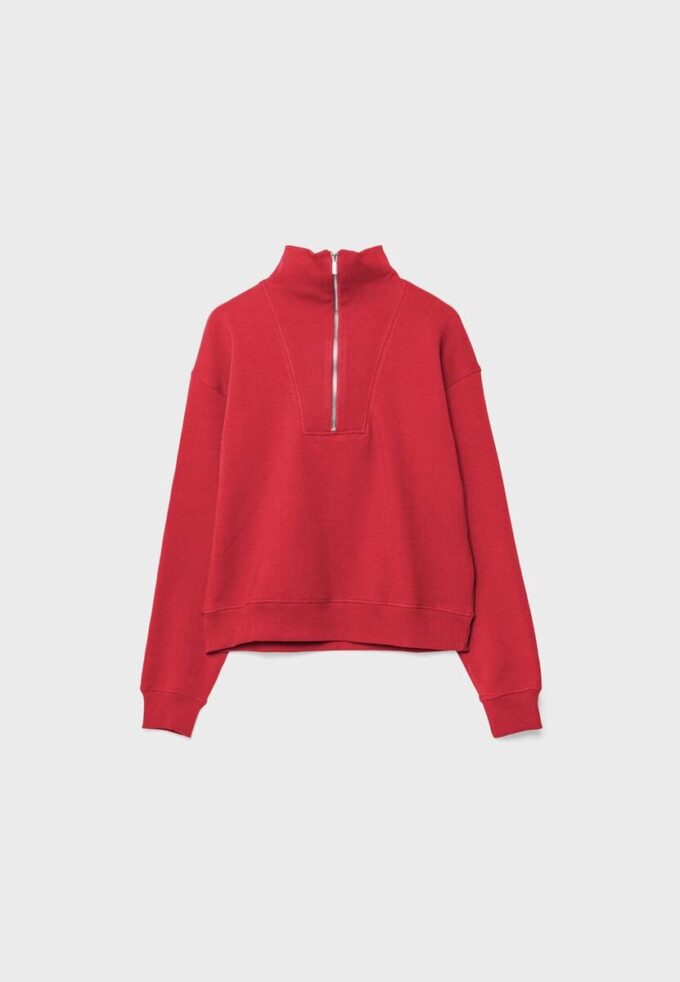 High-Neck Sweatshirt with Zip