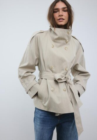 High-Neck Trench Coat