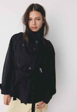 High-Neck Trench Coat