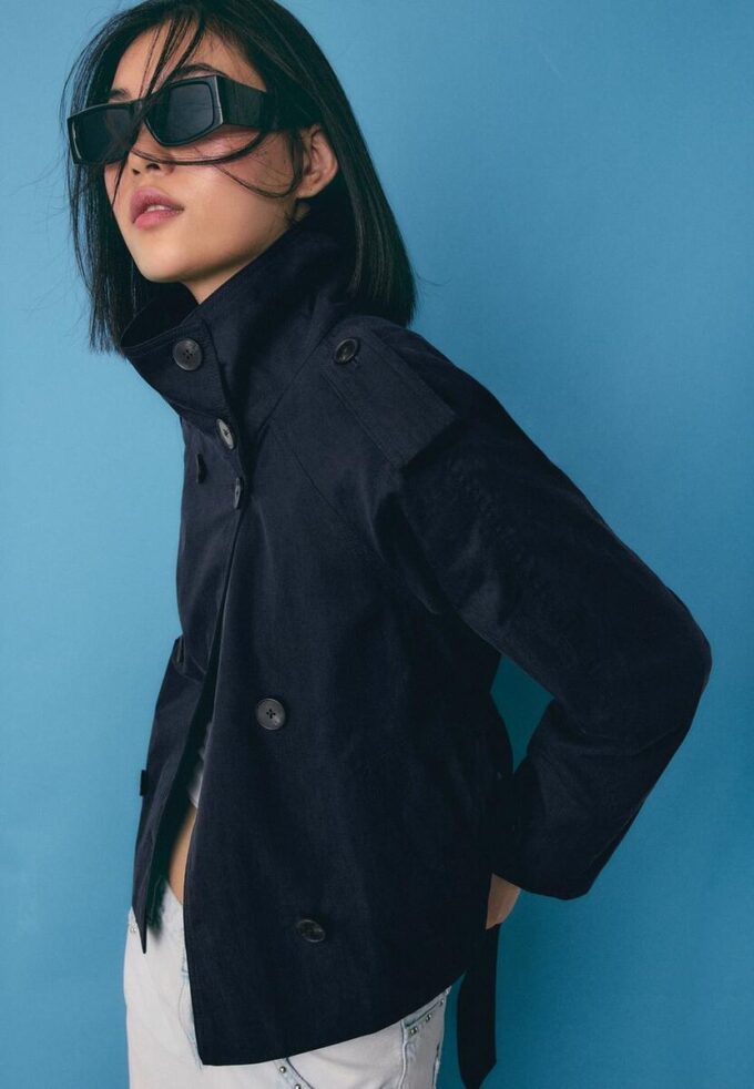 High Neck Trench Coat with Belt High Neck Trench Coat with Belt