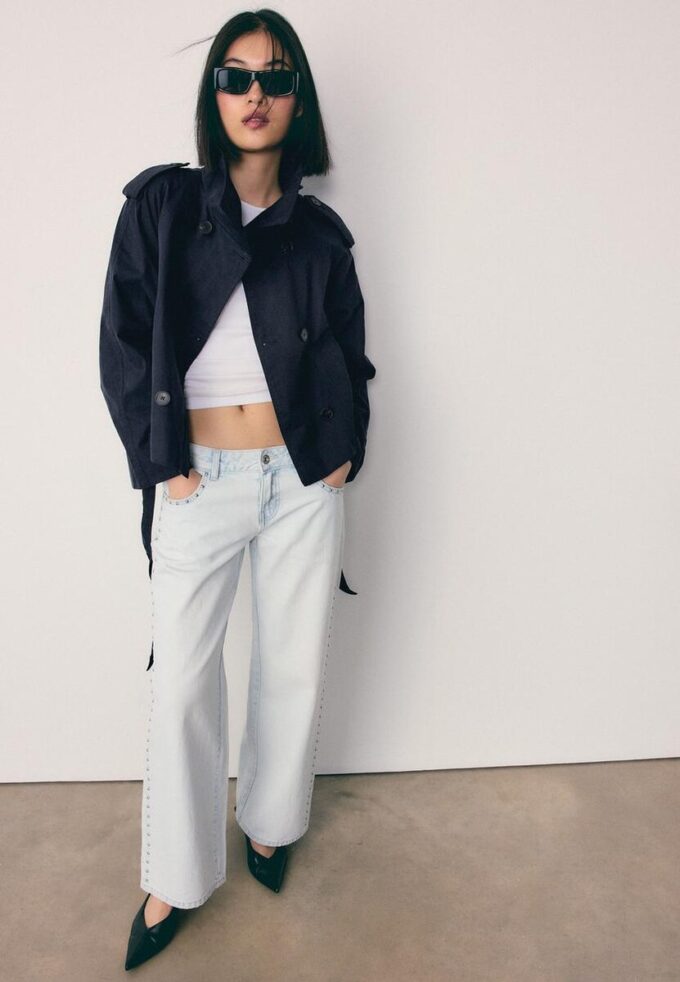 High Neck Trench Coat with Belt High Neck Trench Coat with Belt