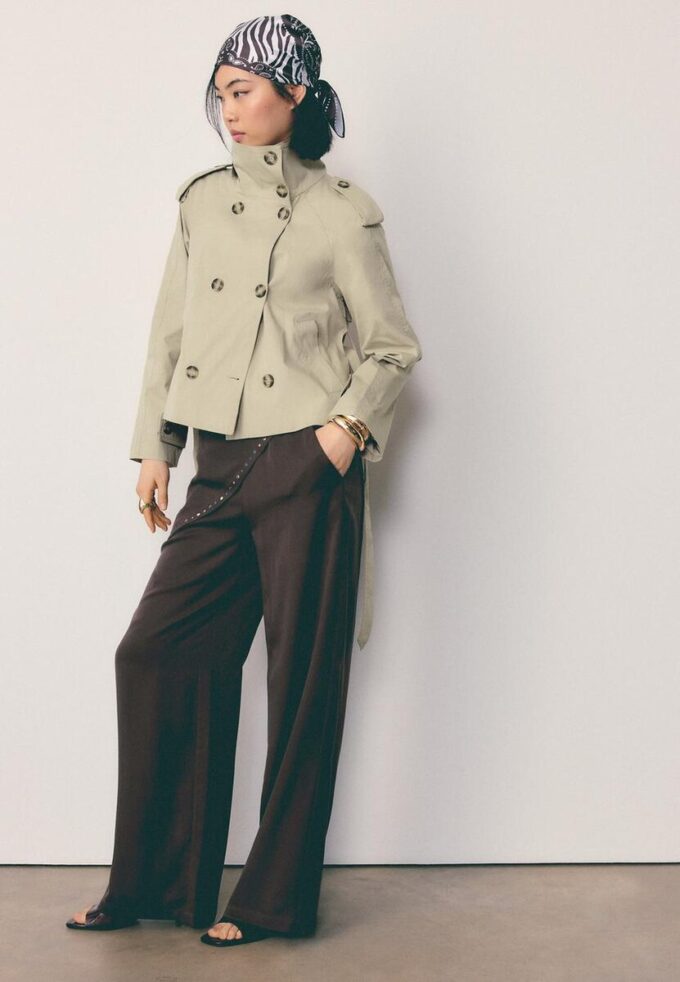 High Neck Trench Coat with Belt High Neck Trench Coat with Belt