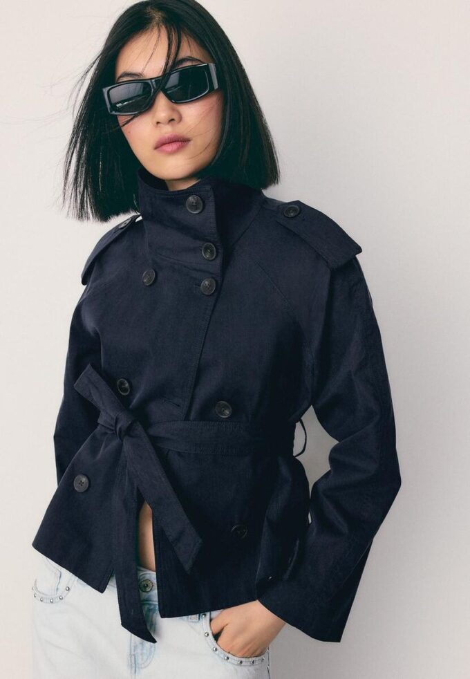 High Neck Trench Coat with Belt High Neck Trench Coat with Belt