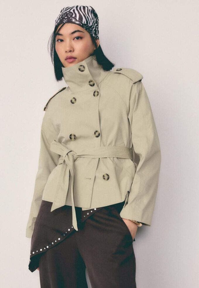 High Neck Trench Coat with Belt High Neck Trench Coat with Belt