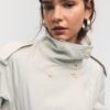High-Neck Trench Coat with Belt High-Neck Trench Coat with Belt