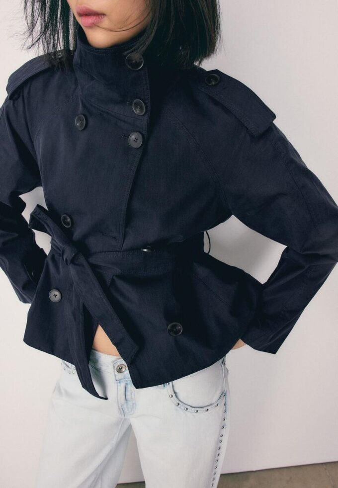 High Neck Trench Coat with Belt High Neck Trench Coat with Belt