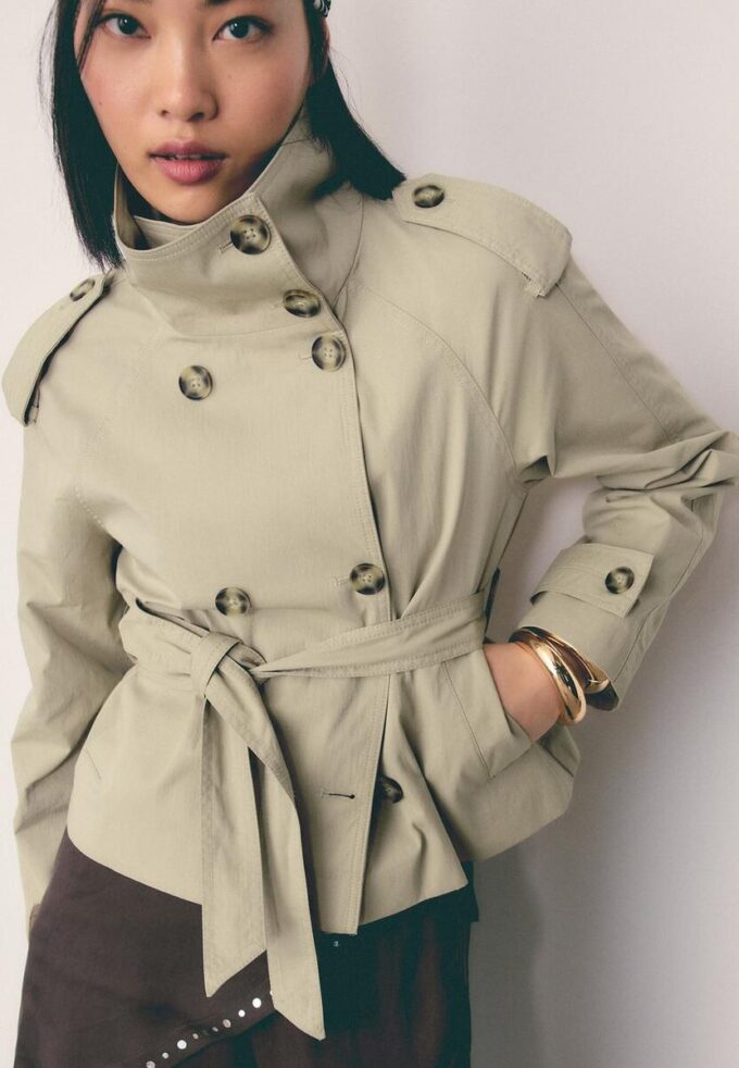 High Neck Trench Coat with Belt High Neck Trench Coat with Belt