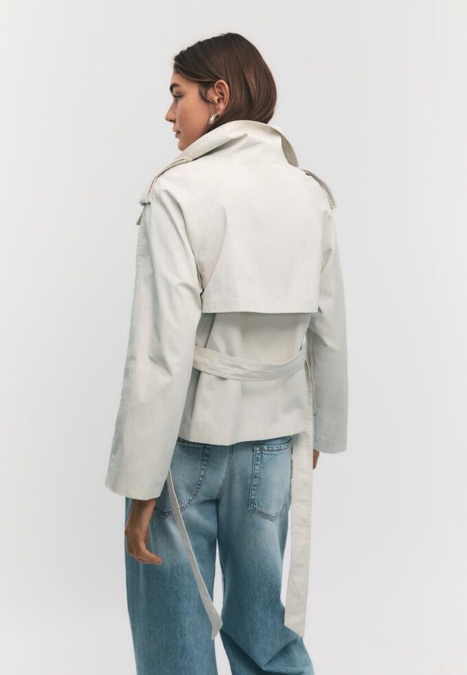 High-Neck Trench Coat with Belt High-Neck Trench Coat with Belt