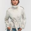 High-Neck Trench Coat with Belt High-Neck Trench Coat with Belt