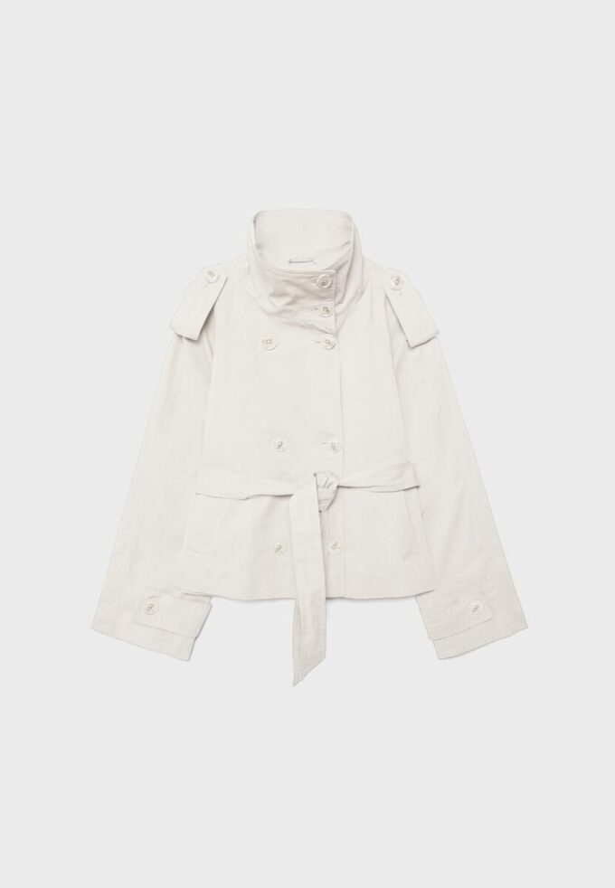 High-Neck Trench Coat with Belt High-Neck Trench Coat with Belt