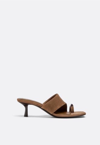 Kitten Heel Leather Sandals