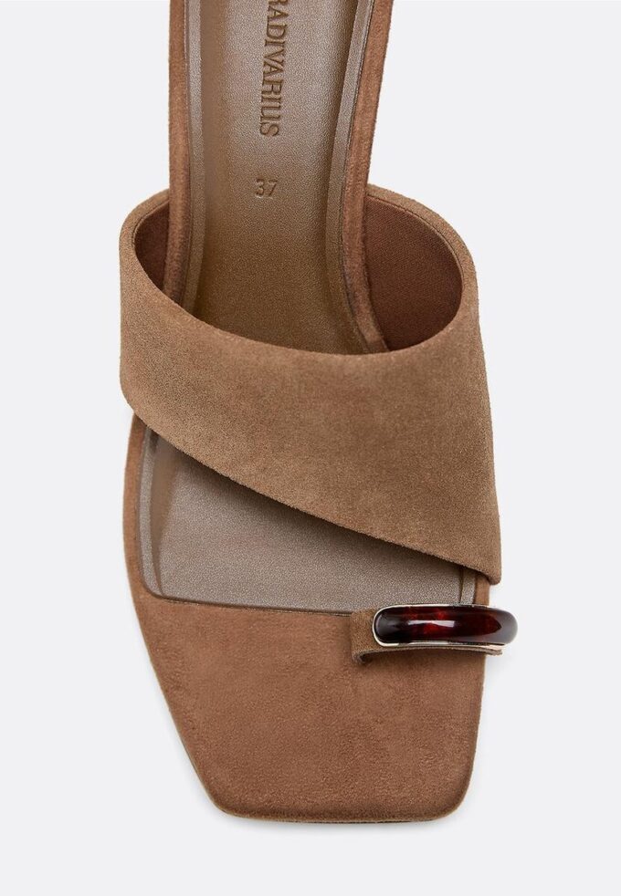 Kitten Heel Leather Sandals