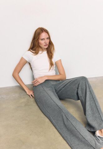 Knit Trousers with Seam Detail