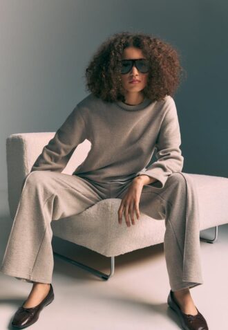 Knit Trousers with Seam Detail