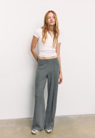 Knit Trousers with Seam Detail