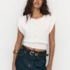 Knit Vest with Padded Shoulders