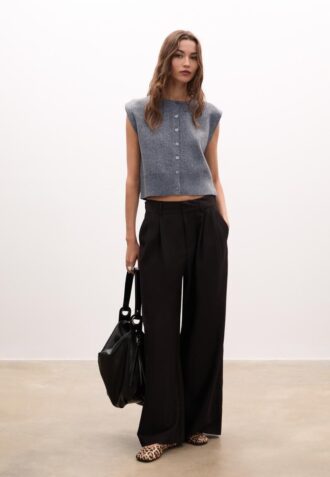 Knit Vest with Padded Shoulders