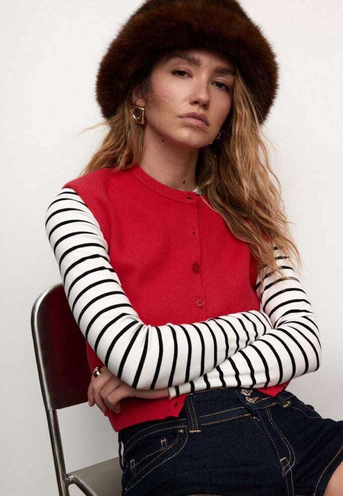 Knit Vest with Padded Shoulders