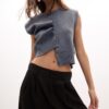 Knit Vest with Padded Shoulders