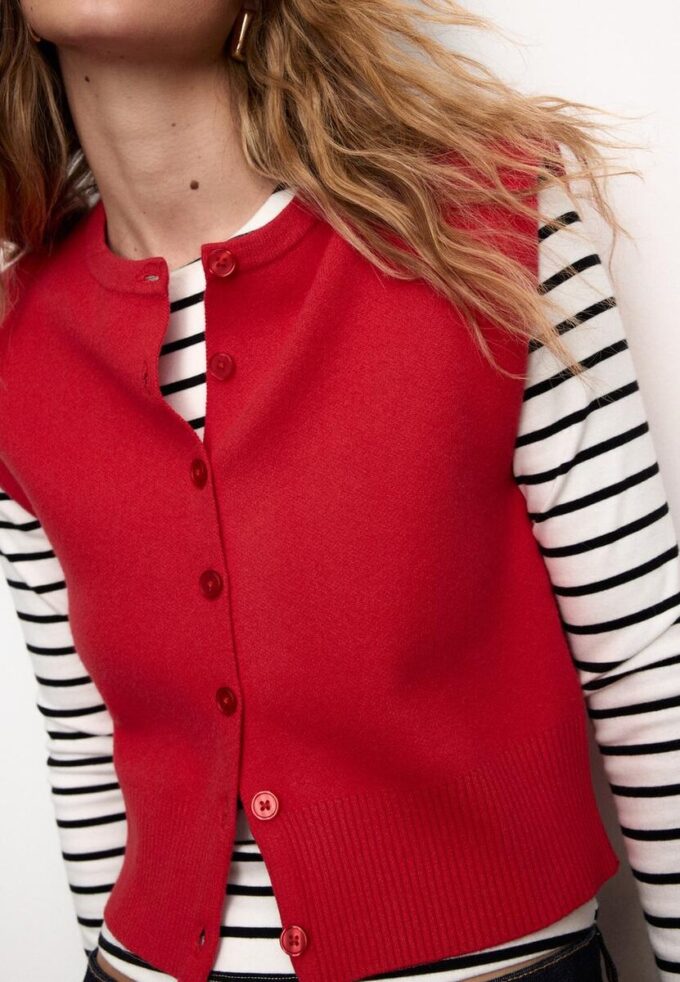 Knit Vest with Padded Shoulders